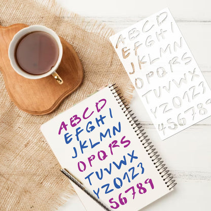 20 Pieces Letter Stencils Reusable Letter Stencils for Painting on Wood, Plastic Alphabet Numbers Stencils, Letter Stencil Template for Notebook, Journal, Scrapbook Decorations (20 Letter)