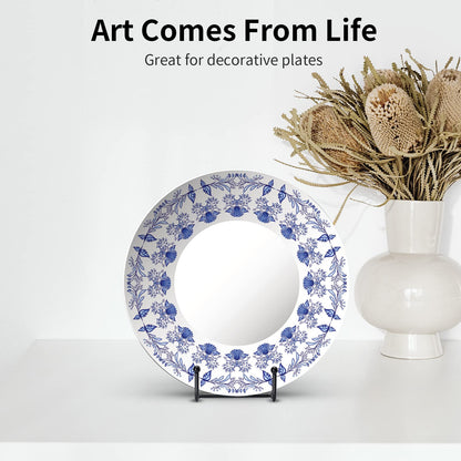 3 Pack 6 Inch Plate Stands for Display, Plate Holder Display Stand, Picture Frame Stand Black Metal Frame Holder Stands for Book,Small Easel,Decorative Plate,Photo and Platter,Tabletop Art