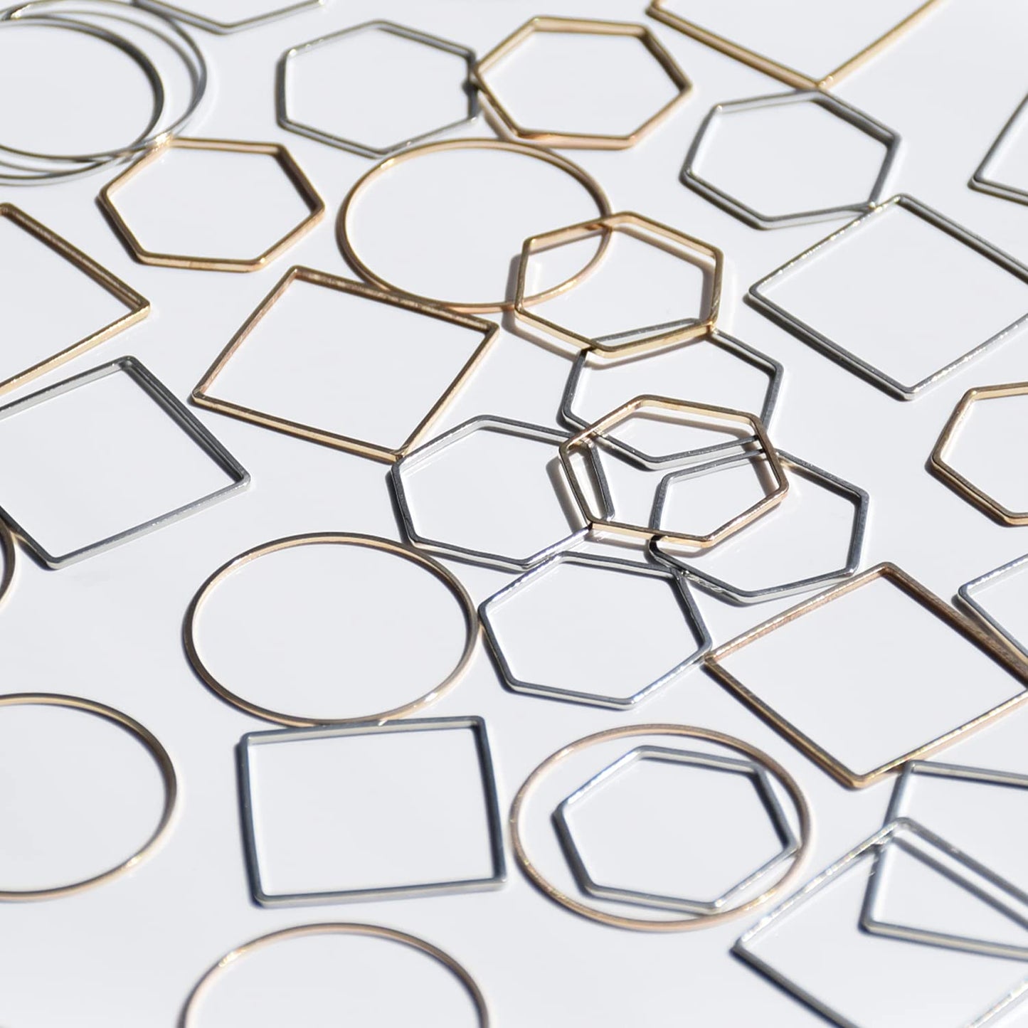 Earrings Beading Hoop for Jewelry Making,   Earrings Findings Hoops Earring Charms Open Bezel Pendant Frame for DIY Craft,Earring Necklace,Crafts Supplies (60 pcs (Round/Square/Hexagon))