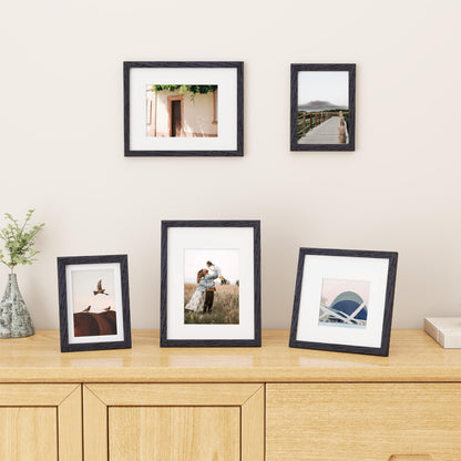 5x7 Black Picture Frame, 5 x 7 Photo Frame, Solid Oak Wood Frame 5 by 7 Frames, 5"x7" Picture Frame with Stand for Tabletop Display, 5x7 Frame Matted to 4x6, Black Frame 5x7, 1 Pack