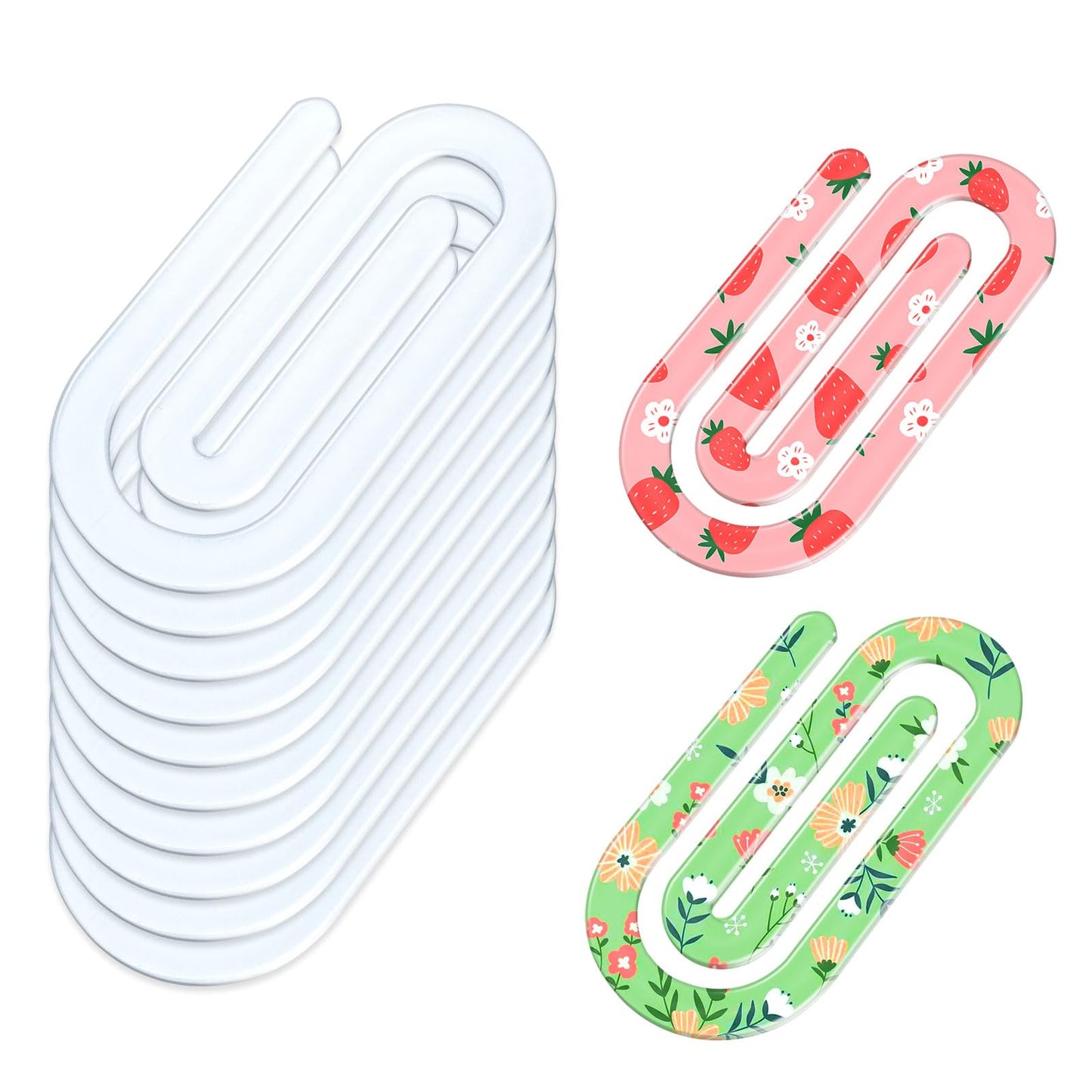 10 Pack Sublimation Blanks Acrylic Paper Clips, 4" x 2" Jumbo Paper Clips Clear for Heat Transfer DIY Design, School Classroom Stationery Office, Home Gift Crafts Supplies