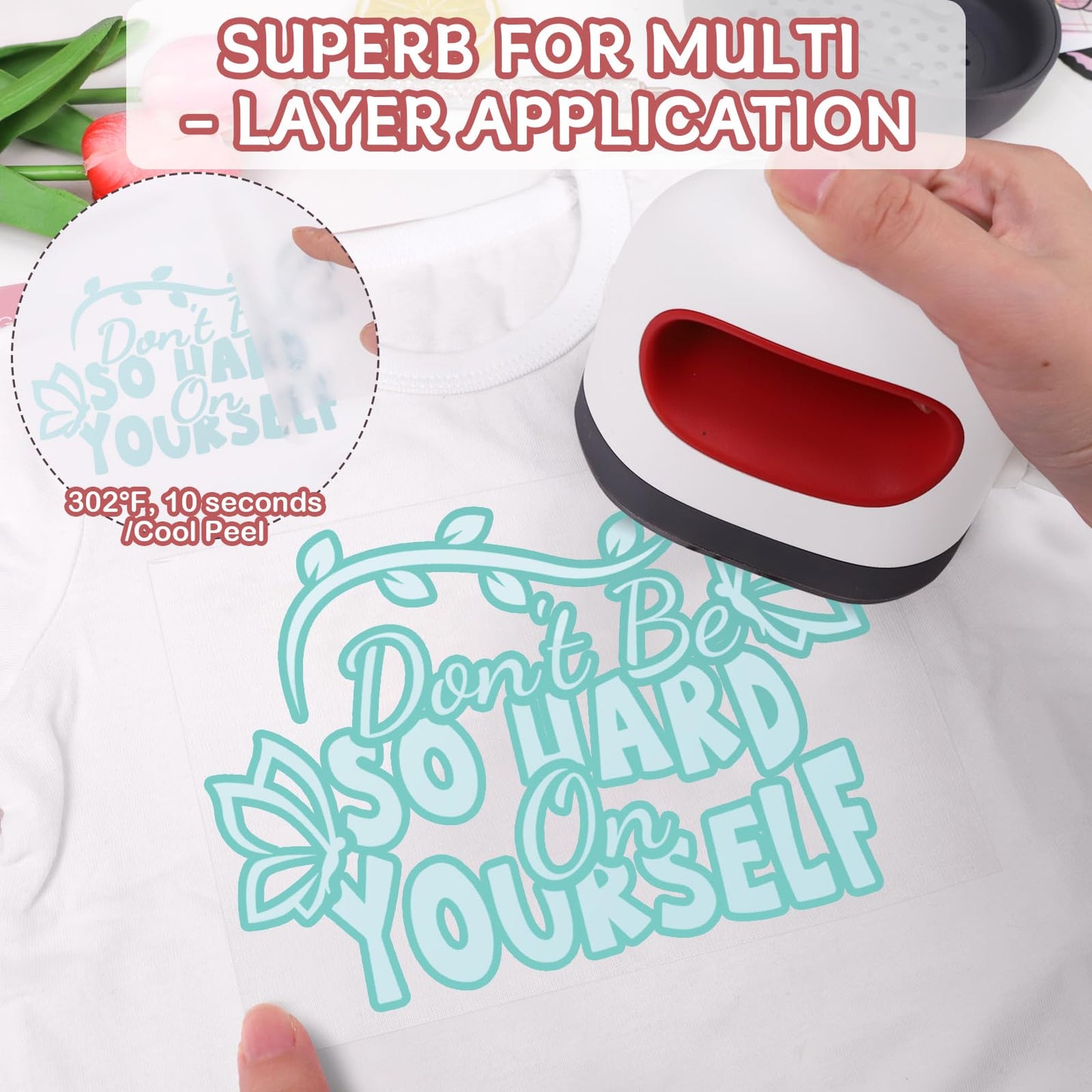 Pastel Iron on Vinyl Boho Heat Transfer Vinyl Bundle 12 X 10 in, 8 Assorted Pastel HTV for T-Shirts,Garment, Easy to Cut & Transfer