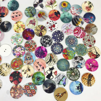 400 Pcs Wooden Buttons - Many Styles Decorative, Cute 3D Buttons for DIY Sewing (20mm, 15mm, 25mm)