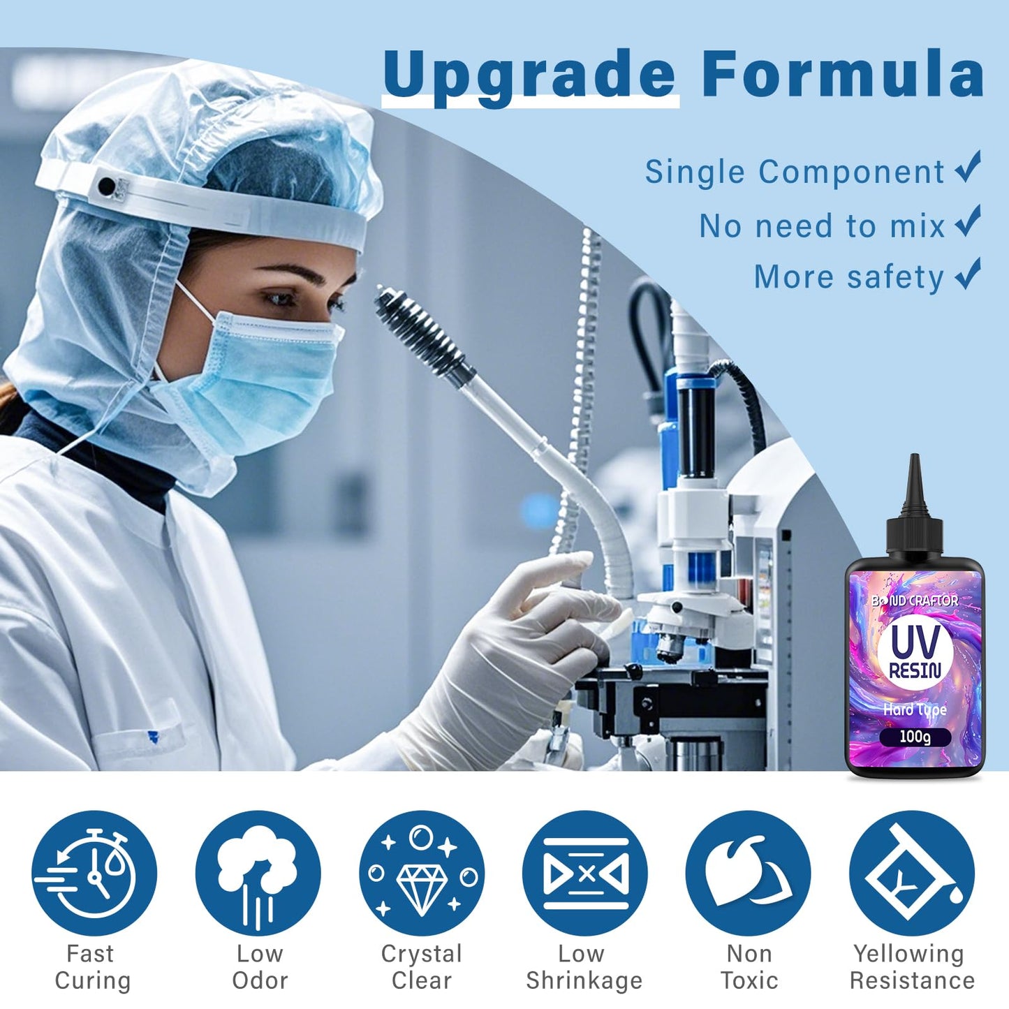 Craftor UV Resin 300g, Fast Curing Clear Epoxy Resin Hard Type for Jewelry Making, Craft, DIY