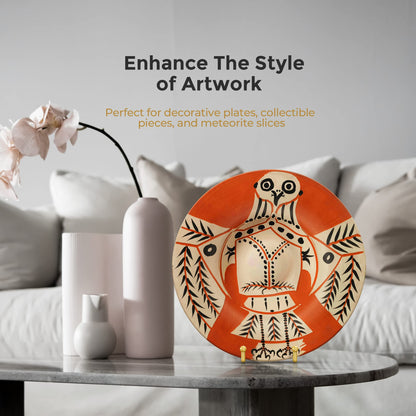 Plate Stands for Display - 6 Inch Plate Holder Display Stand + Metal Frame Holder Stand for Picture, Decorative Plate, Photo Easel, Tabletop Art (Gold 2 Pack)