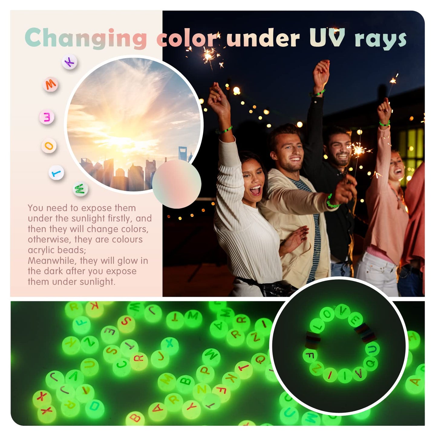 6100Pcs Clay Beaded Bracelet Making Kit for Girls 24 Colors Friendship Bracelet Beads Kit with Letter Beads Polymer Heishi Bead for Jewelry Making