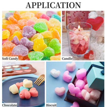 2 Pack Heart Silicone Molds Non-Stick Food Grade Silicone Molds Baking Mold Reusable Candy Mold,Used for Jelly, Homemade Treats, Candy, Chocolate,candle,lacquer seal Making Supplies