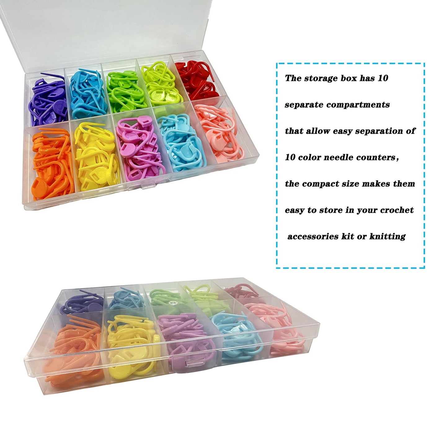 150 Pieces Knitting Crochet Locking Stitch Markers Stitch Needle Clip Counter 10 Colors (Color Ship Randomly)