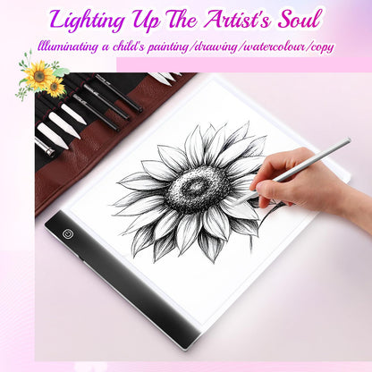 A4 Diamond Art Light Board, Ultra-Thin Light Pad for Painting, Light Table Tracing Light Box for Drawing, Tattoo, Weeding Vinyl, Sketching, Painting Accessories Gifts for Her, Kids, Him