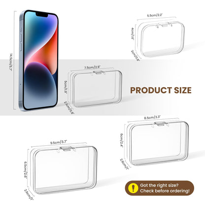 Small Bead Organizers and Storage, 12 Clear Plastic Boxes with Hinged Lids, for Beads, Jewelry Making, Crafts, Hardware, Fishing Tackle, Small Parts (32 Labels)