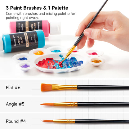 Premium Paint Set, 25 Vintage Colours, 2oz/60ml Bottles, Rich Pigmented Acrylic Paints for Artists, Beginners and Kids on Canvas, Wood, Ceramic