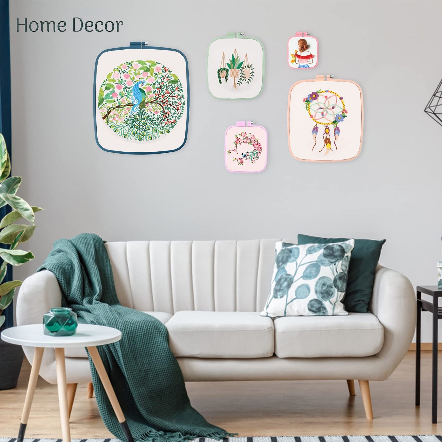 Square Embroidery Hoops, Cross Stitch Hoop and ABS Plastic Embroidery Hoops for Sewing, Needlework, Cross Stitch, Embroidery Projects (3PCS-3", 4.3", 6.5")