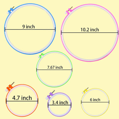 Embroidery Kit 141 Pcs,100 Colors Threads,6 Pcs Embroidery Hoops,2 Pcs Aida Cloth,9 Sewing Pins,Cross Stitch Tools and Embroidery Starter Kit for Adults and Kids Beginners