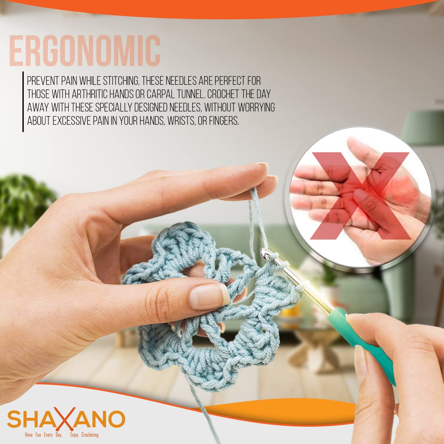 Crochet Hooks Kit with Case, 95-Piece, Ergonomic Crochet Needles Weave Yarn Kits DIY Hand Knitting Art Tools for Beginners and Experienced Crochet Lovers