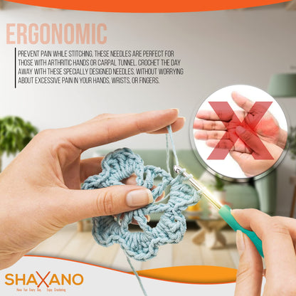 Crochet Hooks Kit with Case, 95-Piece, Ergonomic Crochet Needles Weave Yarn Kits DIY Hand Knitting Art Tools for Beginners and Experienced Crochet Lovers