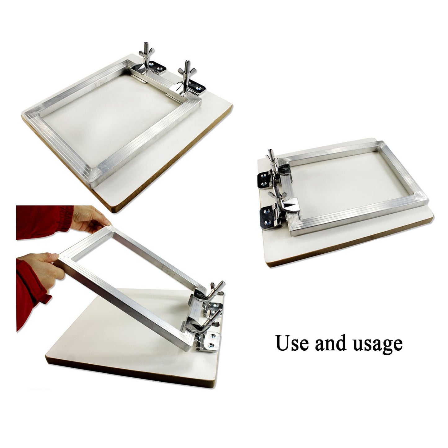2 Pcs of Silk Screen Printing Hinge Clamps for Frame Machine,for Fixing Mesh,DIY Tool,4 Screws Included