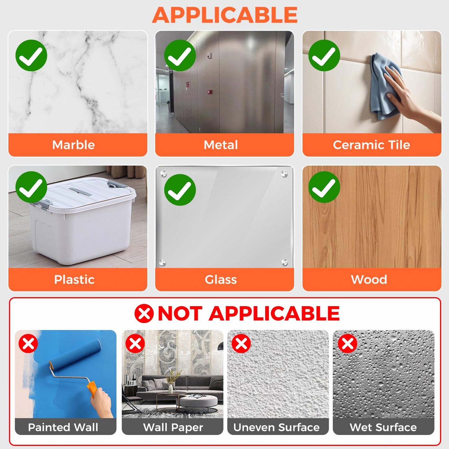 Strong Double Sided Tape Heavy Duty Double Sided Tape for Walls, Clear & Tough Nano Tape Double Sided Mounting Tape Adhesive Tape, Removable Wall Tape for Hanging Picture, Poster, Carpet (10FT)