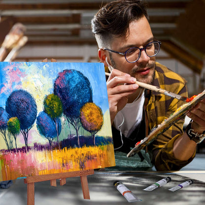 Canvases for Painting 8 x 10 Inch 10 - Pack, 5/8" Profile Stretched Canvas - 10 oz Primed, 100% Cotton White Blank Canvas - Art Paint Canvases for Acrylic Oil Paint