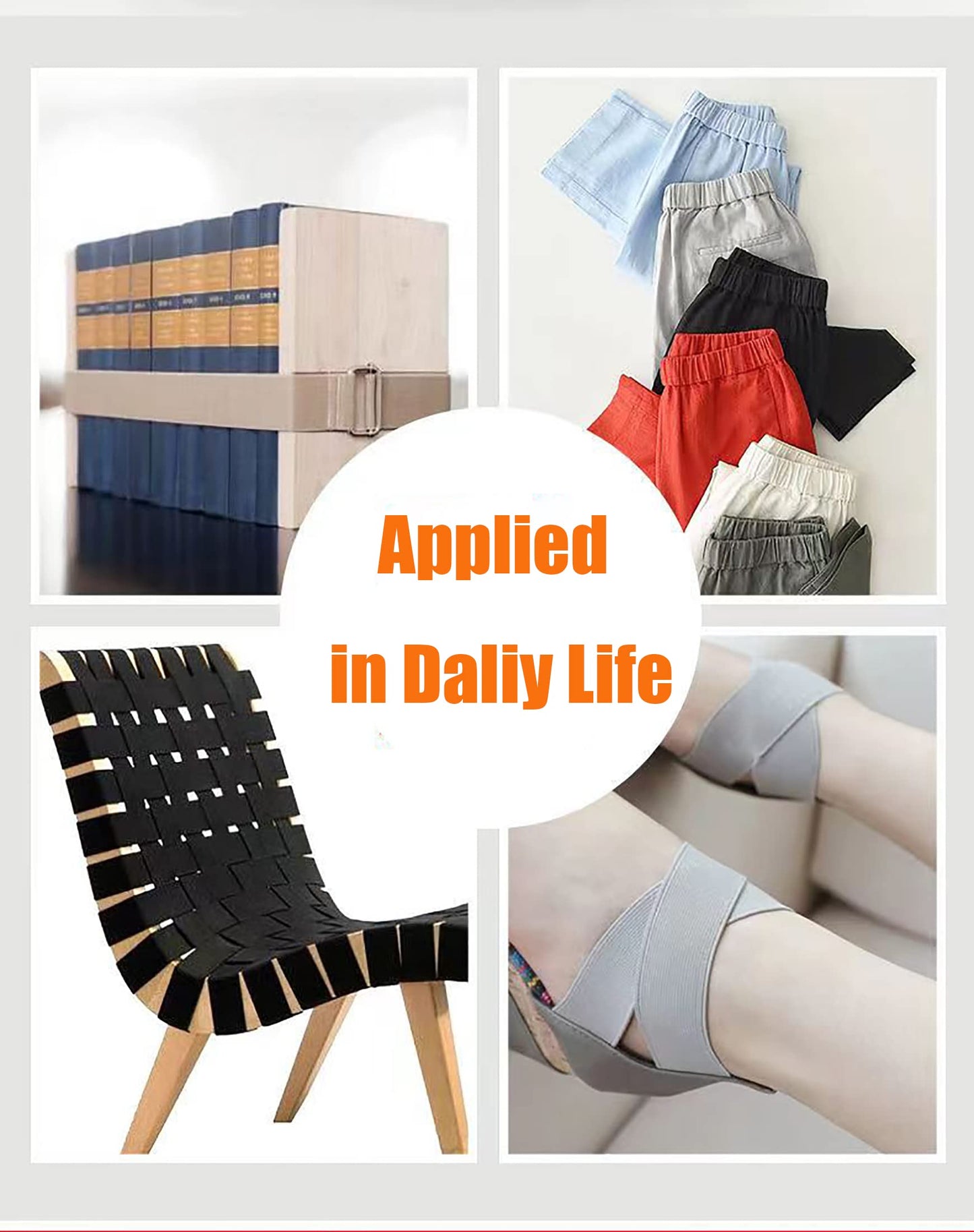 Elastic Band for Sewing, 0.75 Inch 16 Yards 2 Roll Knit Bands for Sewing Waistband and Pants Waist, High Elasticity(8 Yard White, 8 Yard Black)