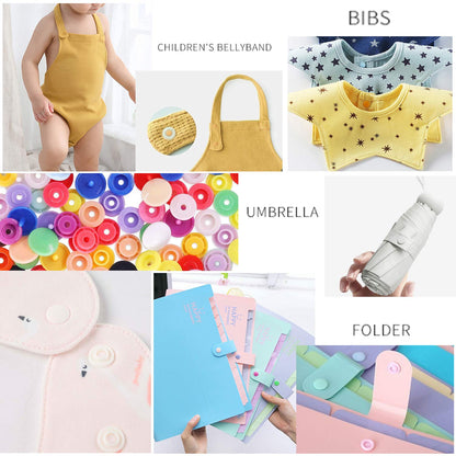 1440Pcs Plastic Snap Buttons No-Sew Snap Fasteners T5 Snaps with Snaps Pliers Kit for Clothing Sewing,Rain Coat,Bibs,Clothes Crafting(24 Colors,360Sets)