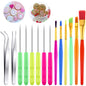 14 Pcs Cookie Decorating Tools Set Fondant Cake Decorating Brushes Scribe Cookie Tool Sugar Stir Needle Baking Elbow and Straight Tweezers for Sprinkles Supplies for Fondant