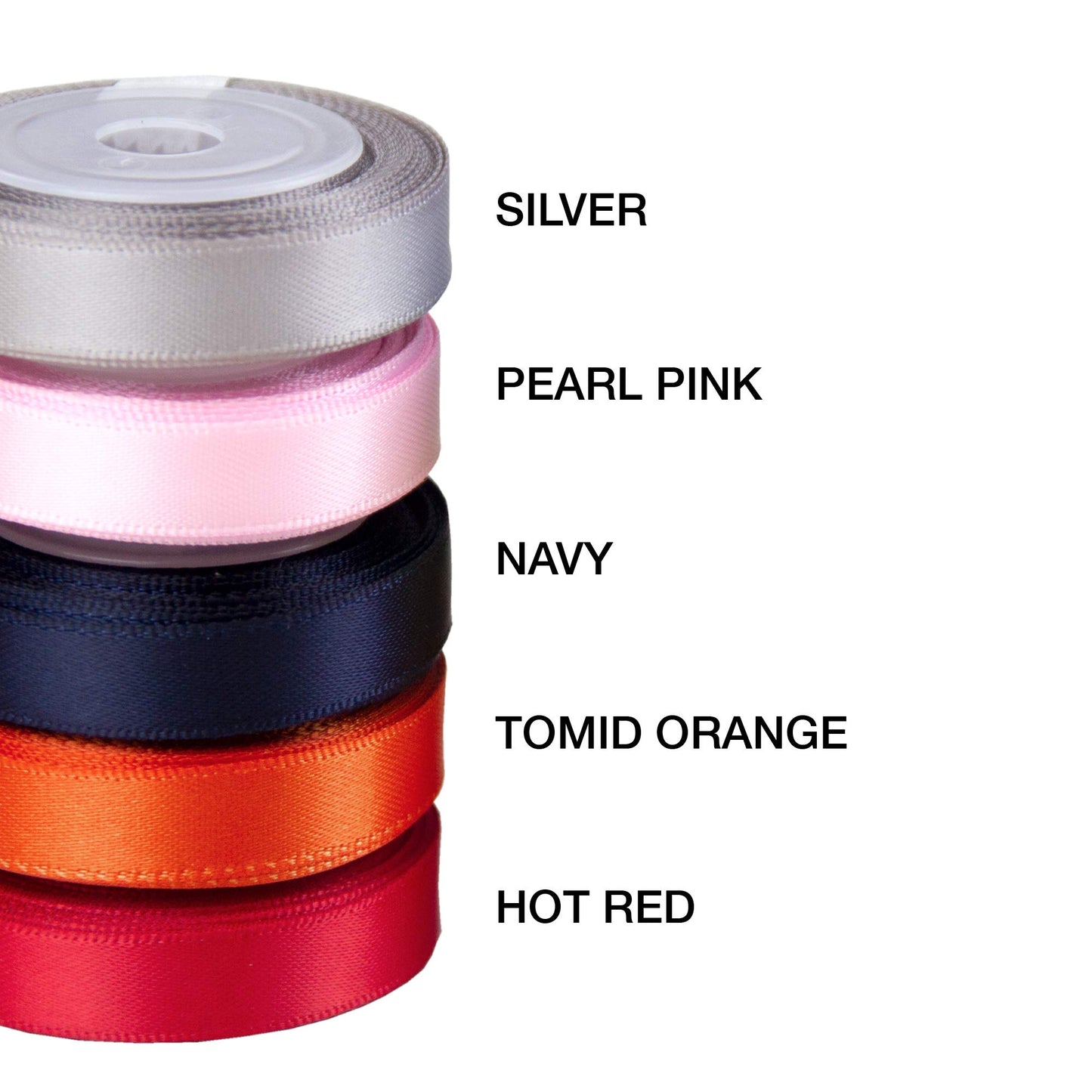 Solid Color Double Sided Polyester Satin Ribbon 10 Colors 3/8" X 5 Yard Each Total 50 Yds Per Package Ribbon Set, Perfect for Gift Wrapping, Hair Bow, Trimming, Sewing and Other Craft Projects