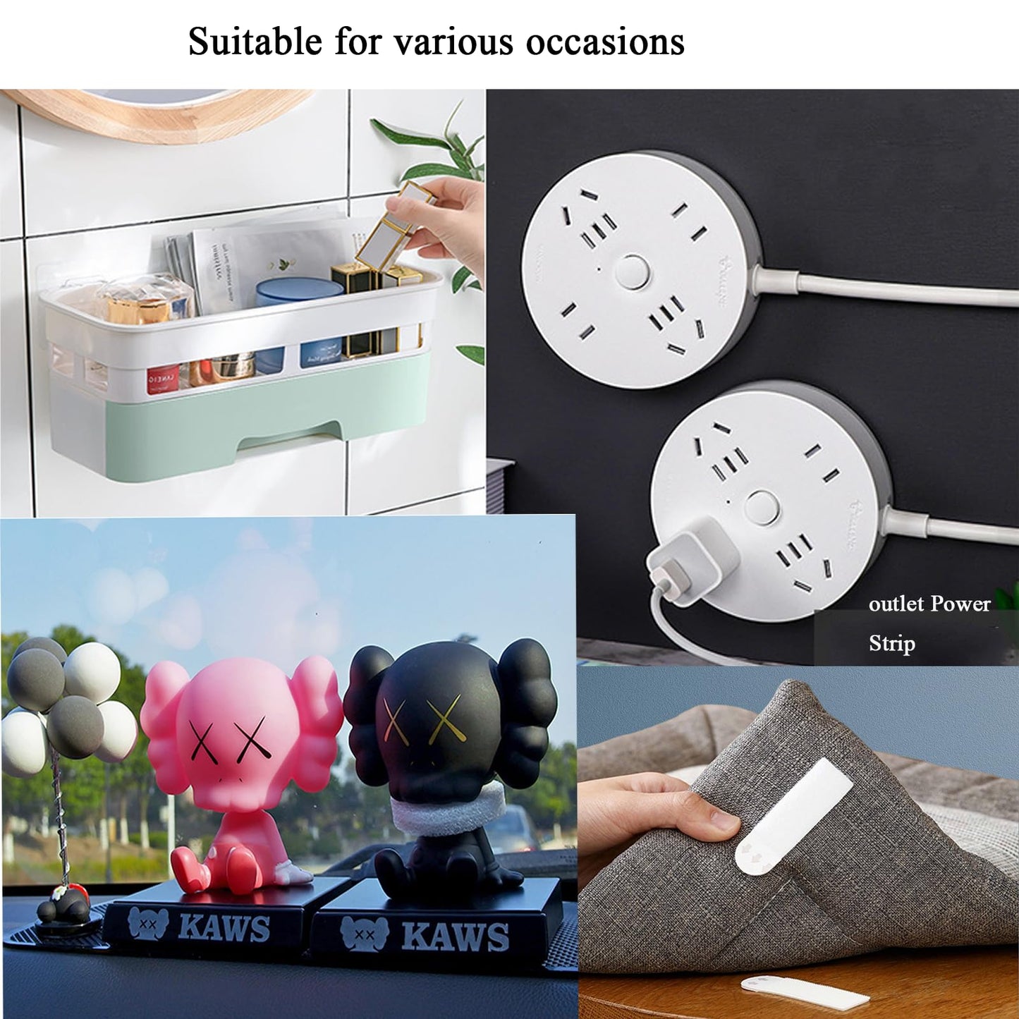 Medium Picture Hanging Strips Heavy Duty, 20-Pairs(40 Strips) Sticky Picture Hangers for Walls No Damage Wall Picture Hangers Without Nails Refill Adhesive Poster Strips (Medium-20 Pairs)