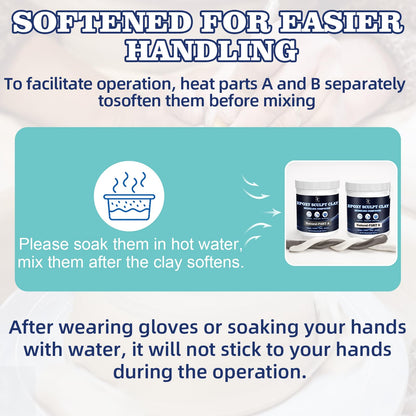 Epoxy Putty Sculpt Clay, 2 Part A & B for Sculpting, Modeling, Building, and Repairing, 2 Pound, Natural