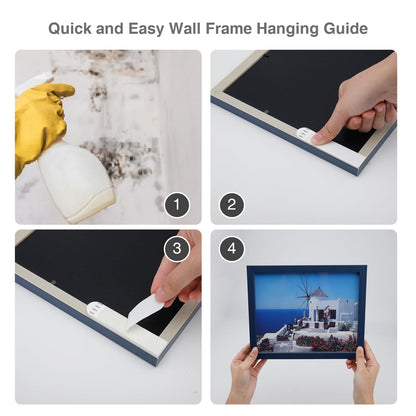 Medium Picture Hanging Strips Heavy Duty, 20-Pairs(40 Strips) Sticky Picture Hangers for Walls No Damage Wall Picture Hangers Without Nails Refill Adhesive Poster Strips (Medium-20 Pairs)