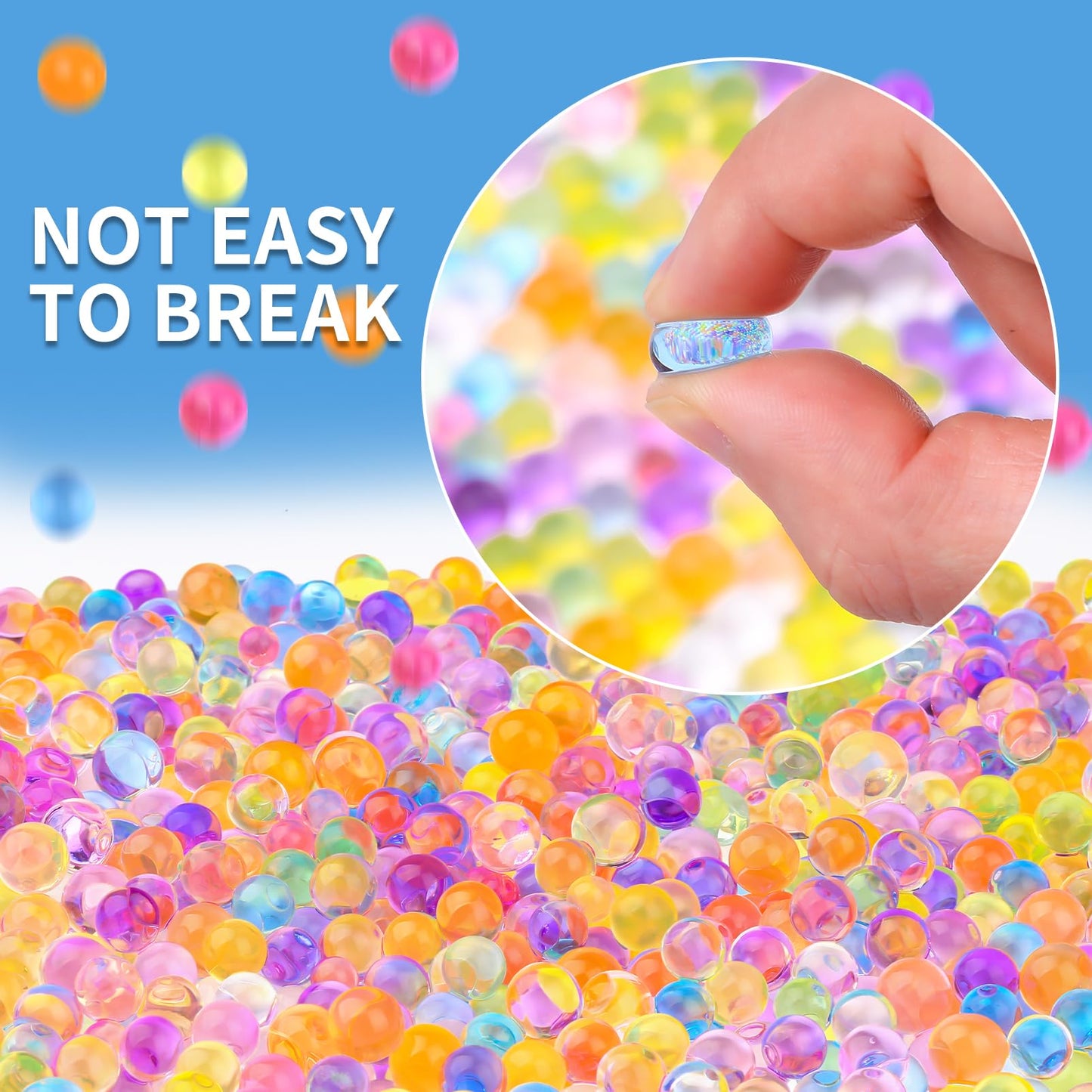 120,000 Pcs Rainbow Mix Jelly Water Gel Beads,Non Toxic Water Beads for Vase Filler,Plant,Floating Candles,Wedding and Home Decoration