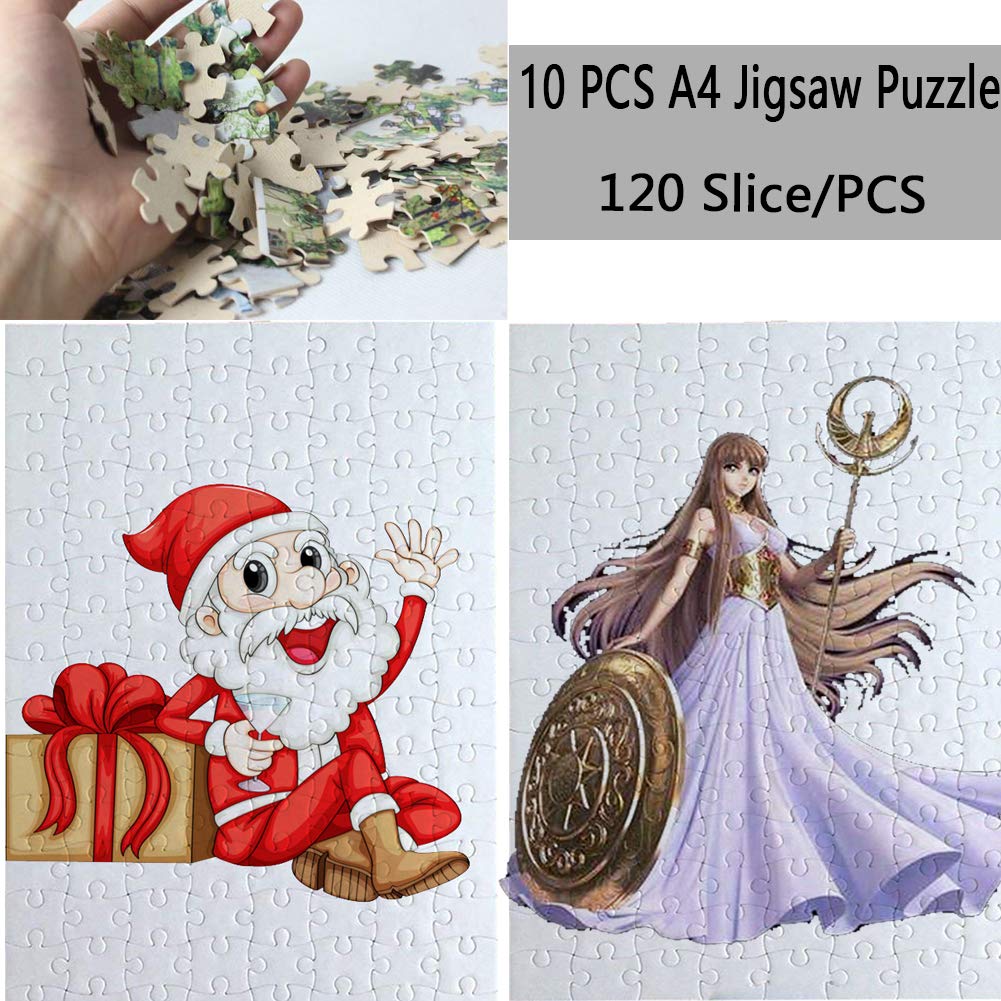 10 Sets Blank Sublimation A4 Jigsaw Puzzles with 120 Pieces - DIY Heat Press Transfer Crafts - Wholesale DIY Thermal Transfer Pearl Puzzles