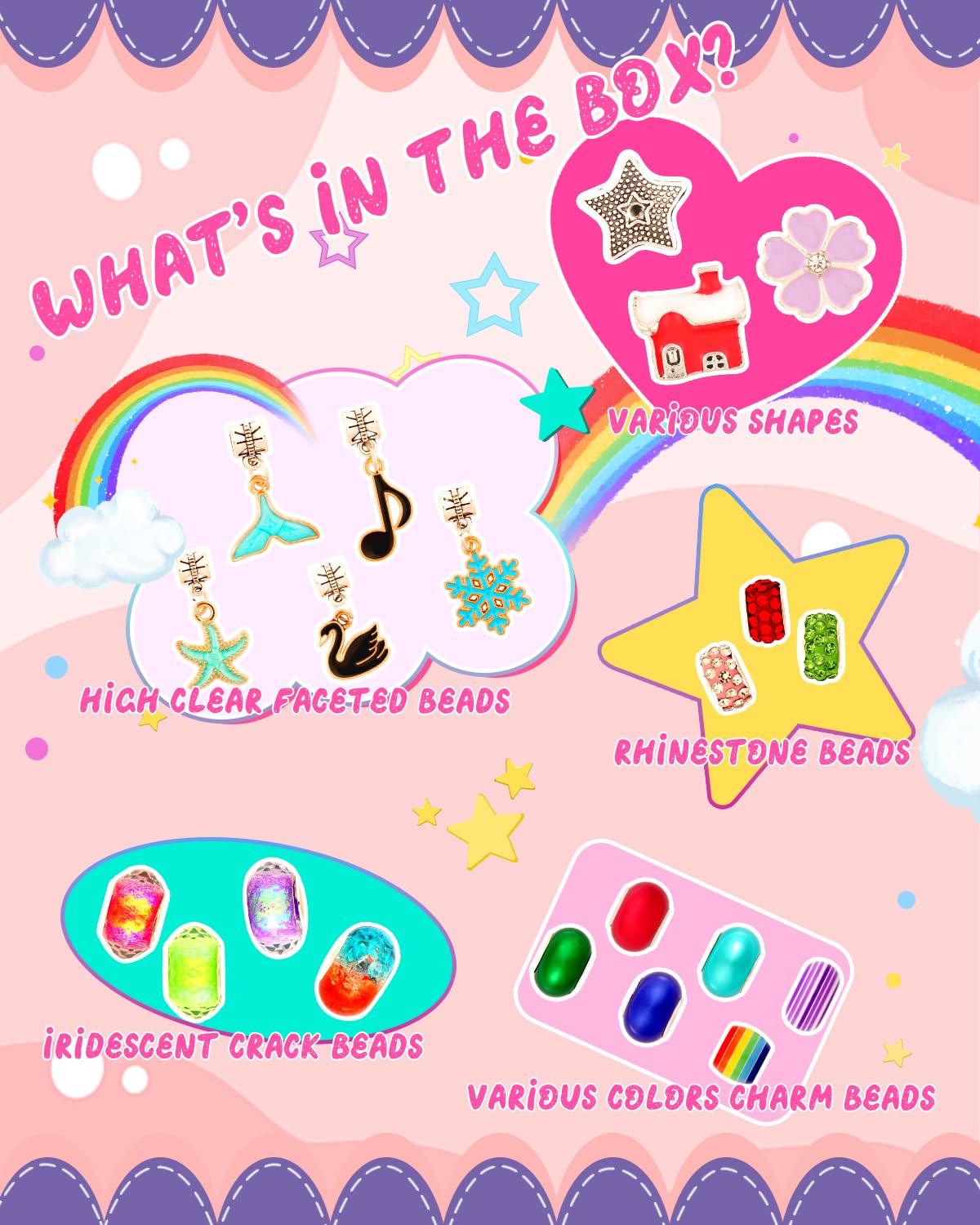 Charm Bracelet Making Kit, Jewelry Making Kit Trendy Stuff for Kids Ages 6-12, Unicorn Toy Cute Stuff for Teen Girls Gifts Birthday Gift, Crafts for Girls 6 7 8 9 10 11 12 Year Old