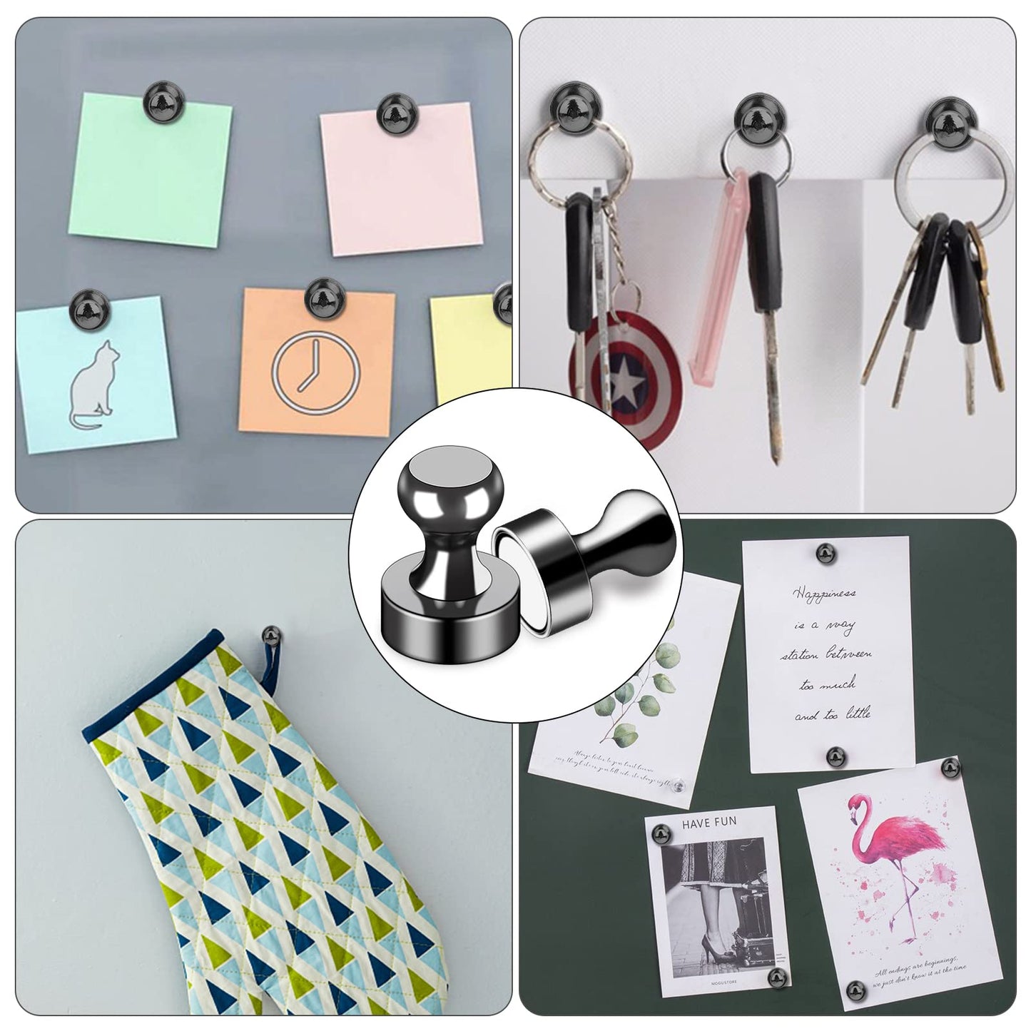 16Pcs Strong Science Magnets, Labs Junior Science Magnet Set for Education, Science Experiment Tools for School, Office, Thumb Tacks Magnets,Dry Erase Magnetic