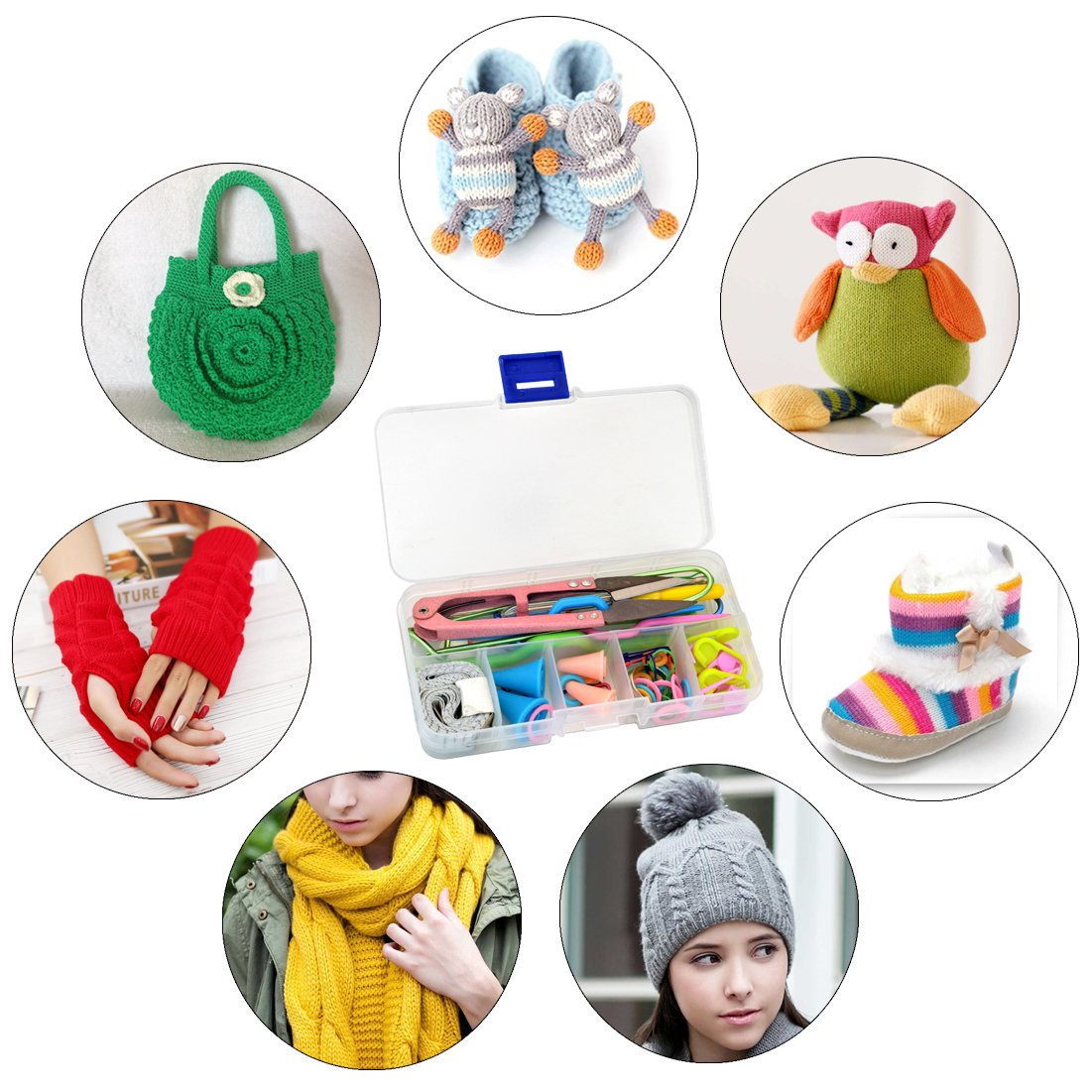 New Basic Knitting Tools Accessories Supplies with Case Knit Kit Lots