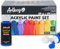 Acrylic Paint Set - 24 colors 2 oz/59 ml Acrylic Paints Professional Artists Painting Kit for Canvases Fabric Rock Leather Easter Egg Wood Ceramic Glass Art Craft Painting
