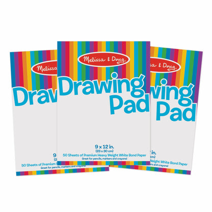 Drawing Paper Pad (9 x 12 inches) - 50 Sheets, 3-Pack - FSC Certified