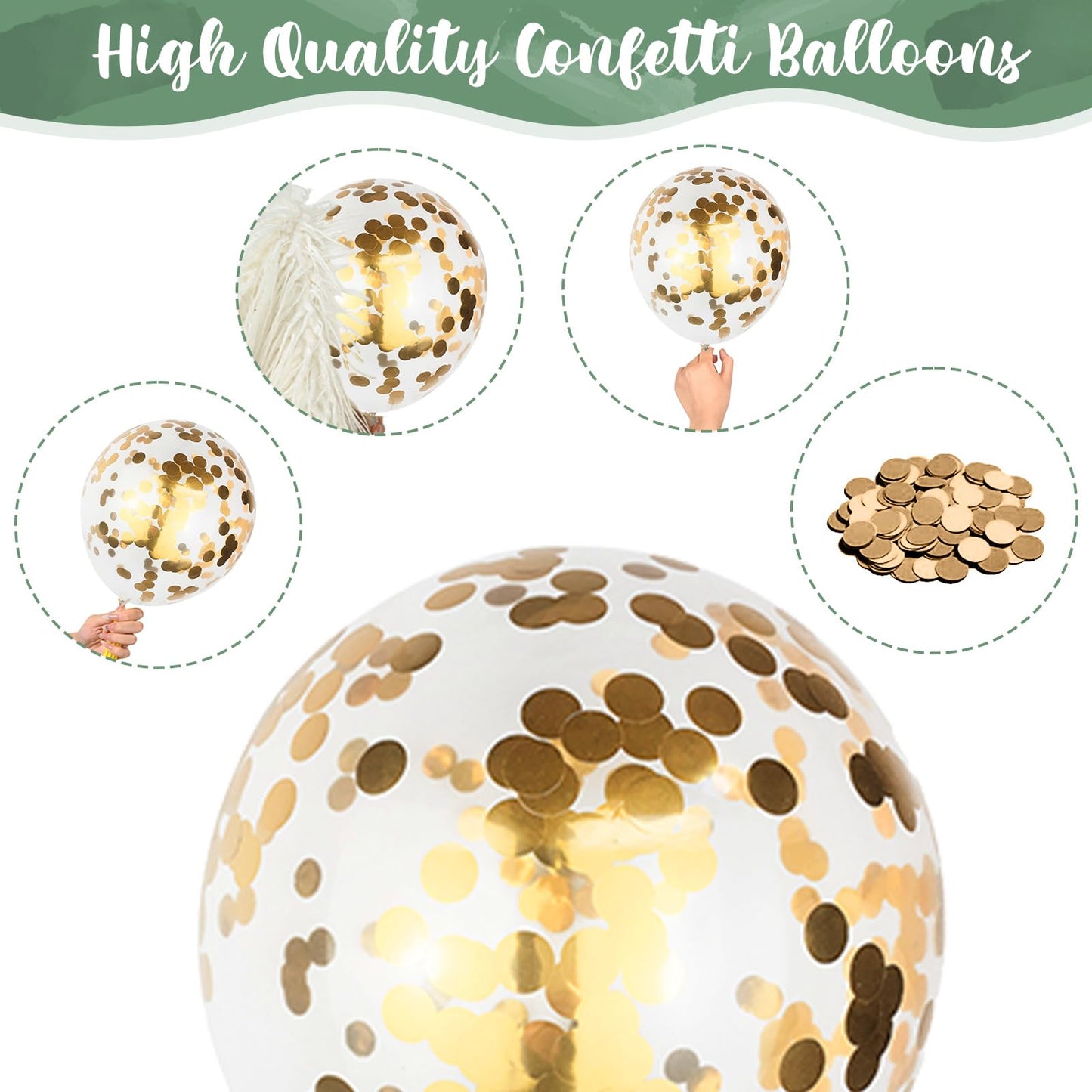 Retro Dusty Pink Sage Green Metallic Gold Latex Balloons, 35pcs Set - Olive Green Pink White Gold Confetti for Girls Jungle Birthday Baby Shower Wedding Party Decoration