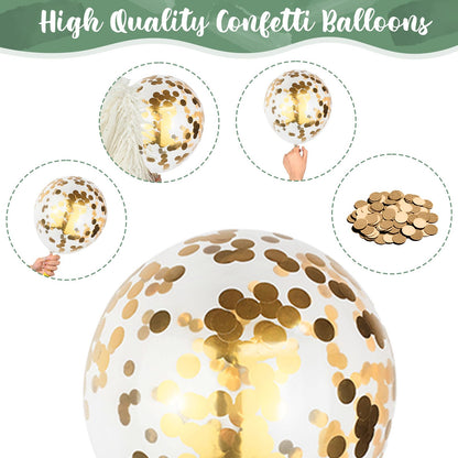 Retro Dusty Pink Sage Green Metallic Gold Latex Balloons, 35pcs Set - Olive Green Pink White Gold Confetti for Girls Jungle Birthday Baby Shower Wedding Party Decoration