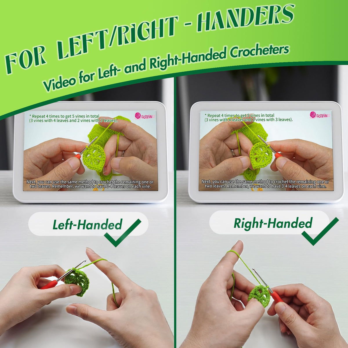 Crochet Kit for Beginners with Step-by-Step Video Tutorials,Beginners Starter Crochet Succulent Plant Kit for Adults Kids,Learn to Crochet Set (Hanging Plants)