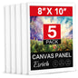 Canvas Boards for Painting, 5 Pack Canvases for Painting 8x10 Cotton Primed Acid Free Blank Canvas Panels for Oil Paint, Watercolor, Acrylic Paint, Gouache and Tempera.