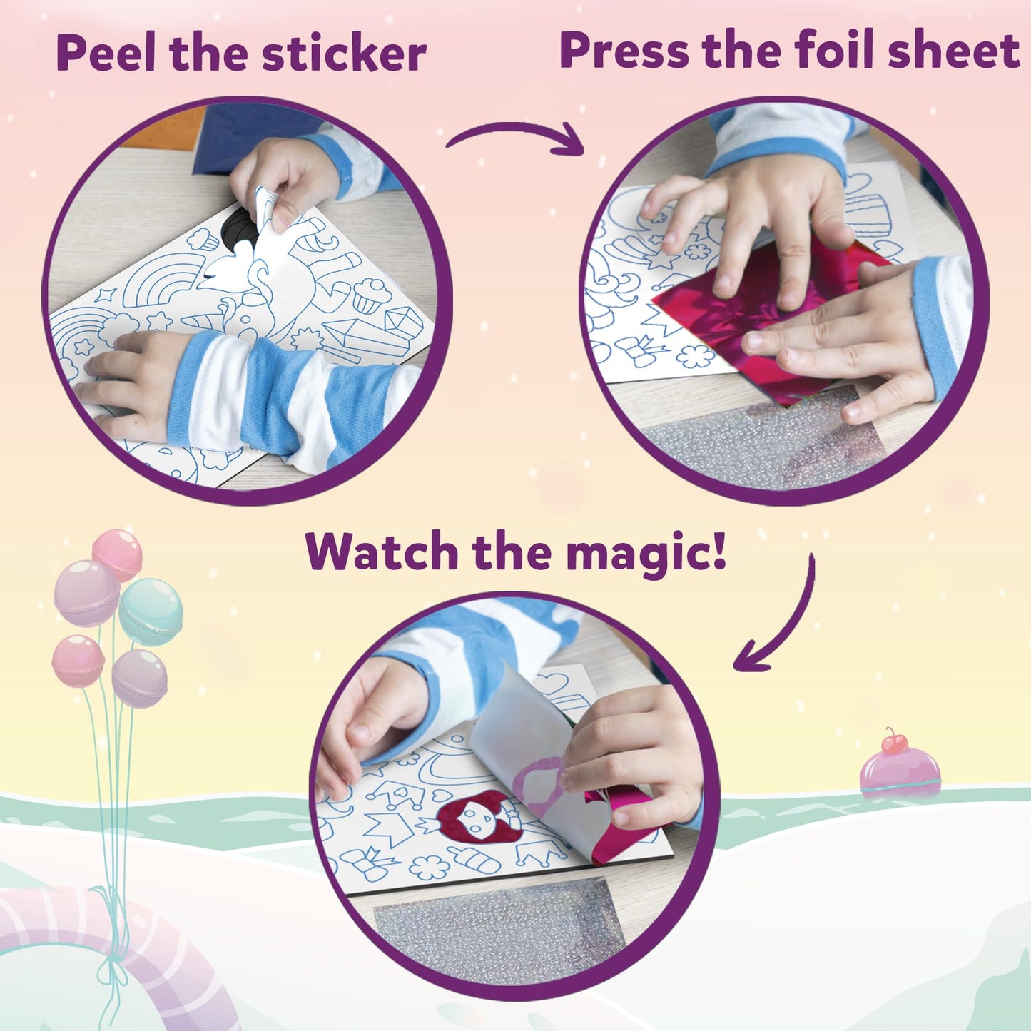 Foil Fun - Unicorns & Princesses, No Mess Art for Kids, Craft Kits & Supplies, DIY Creative Activity, Travel Toys, Gifts for Ages 4, 5, 6, 7, 8, 9