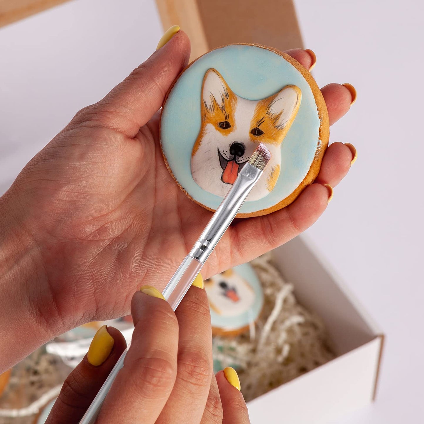 10 Pcs Food Safe Paint Brushes Fondant Tools for Cake Baking Chocolate Sugar Cookie Decoration Cake Brushes for Luster Dust Pastry Decorating Supplies with Fondant and Gum Paste Tool(Clear)