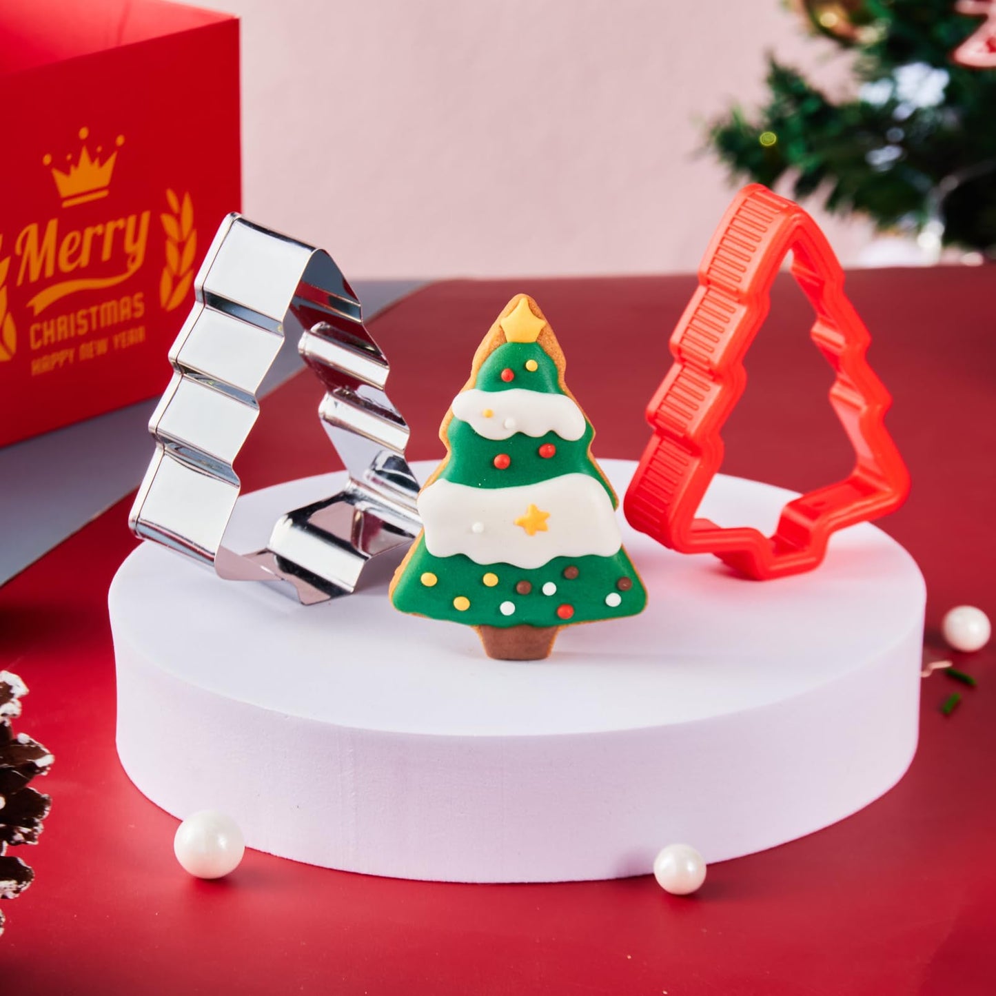 Christmas Cookie Cutters Shapes,Stainless Steel Biscuit Cutters -Fruit Cutter,Vegetable Cutters,Sandwich Cutters,Cookie Cutter Molds for Christmas Party(9PCS)