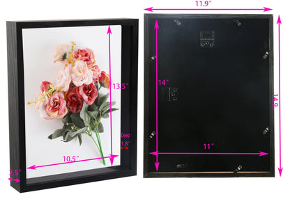 11x14 Shadow Box Frame, Display Case, Memory Box, Wood Picture Frame Black, 1 Pack
