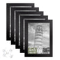 4x6 Picture Frame Set of 5, Black Frames Display Photo 3.5x5 with Mat or 4x6 without, Gallery Wall Frame Set, Wall or Tabletop Display (Black)
