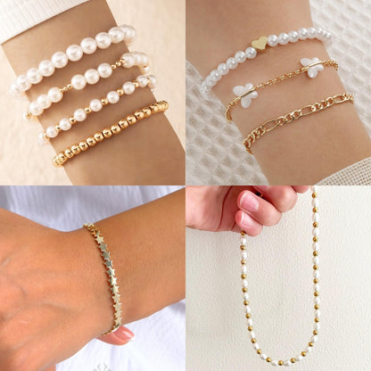 750Pcs Beads for Bracelets Making Kit DIY Pearl Beads for Jewelry Making Kit for Adults Charms for Bracelets String Crystal Beads for Bracelets Making Kit Jewelry Making Supplies