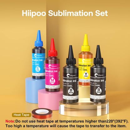 500ML Sublimation Ink Refill for ET2400 ET-2720 ET-2760 ET-2800 ET-2803 ET-2850 ET-4800 ET-15000 ET-3760 Inkjet Printer Heat Press Transfer on Mugs T-Shirts Pillows (Upgrade Version)