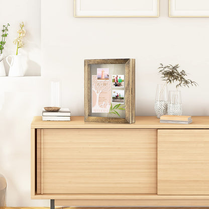 Shadow Box Frame 8x10 Shadow Box Display Case with Linen Back Memorabilia Awards Medals Photos Memory Box Gift Carbonized Black