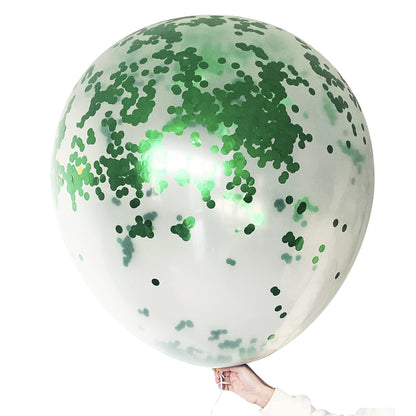 36 inch Giant Green Confetti Balloons Jumbo Large Round Balloon for Wedding Party Festival Decorations 6PCS
