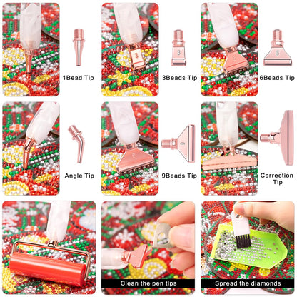 Do Ergonomic Diamond Painting Art Drill Bead Dot Pen Kit with Screw Steel Silver Metal Tip Nibs Placers Roller Tool Accessories for 5D Diamond Paint Purple